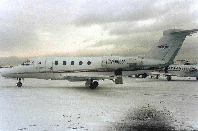 Cessna Citation III (LN-NLC) - Seen here on 24-Jan-96.br /br /Reregistered N38ED 19-Jul-04,br /then N650BW 16-Feb-95,br /then exported to Brazil 5-Aug-11 as PP-USA.