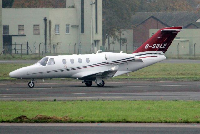 Cessna Citation M2 (G-SOLE) - Landing on rwy 21 on 14-Nov-22 arriving from EGGP.