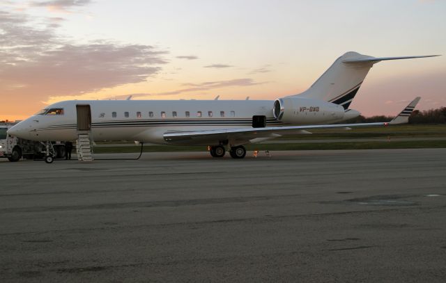 Bombardier Global 5000 (VP-BWB) - Preparing for a flight to Rome, Italy.