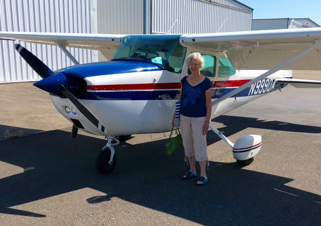 Cessna Skyhawk (N999QA) - My wife Christine and the Cessna.