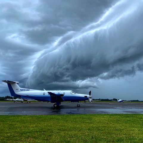 Pilatus PC-12 (N493AF) - Storms rolled in right after we landed.