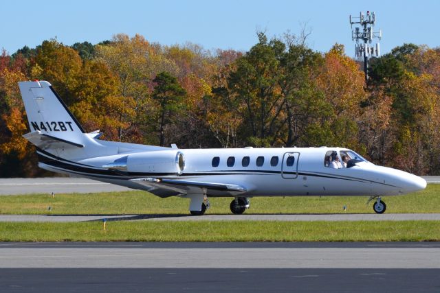 Cessna Citation II (N412BT) - PRESTIGE AVIATION LLC taxiing at KJQF - 11/16/17