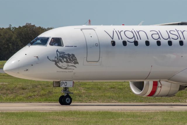 Embraer ERJ-190 (VH-ZPO) - VH-ZPO taxing out to Runway 19 for departure to nice and warm central Queensland, heading here to Conclurry then onwards to Mount Isa, where a lovely top of 36 is expected