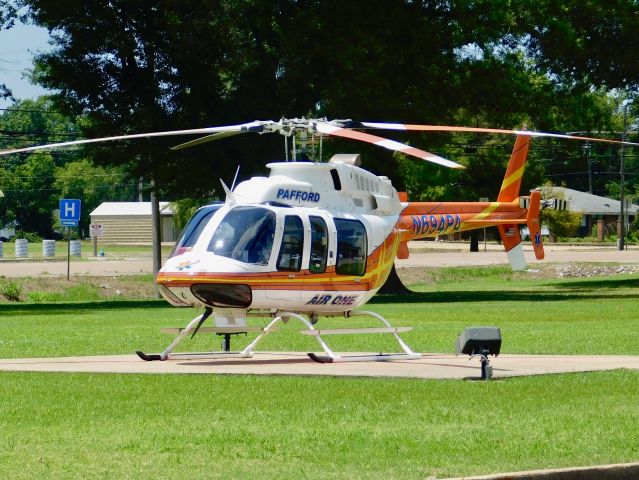 Bell 407 (N694PA) - Pafford Air One’s backup helicopter giving Bolivar Medical Center a visit 