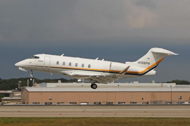 Canadair Challenger 350 (N156PH) - BBA396, a brand-new Bombardier BD-100-1A10 Challenger 350, N156PH, c/n 20696, departing Cleveland Hopkins Intl (KCLE) on 28 Aug 2017 en route back to Montreal Trudeau (CYUL).