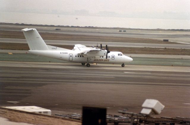 De Havilland Canada Dash 7 (N703GG) - Golden Gate Airlines - De Havilland DHC-7-102 Dash 7 C/N 34 - N703GG - at SFO - 1980-Dec-24.