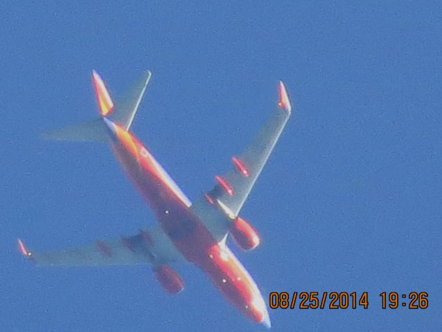 Boeing 737-700 (N782SA) - Southwest airlines flight 110 from MDW to TUL over Baxter Springs KS (78KS) at 34k feet.