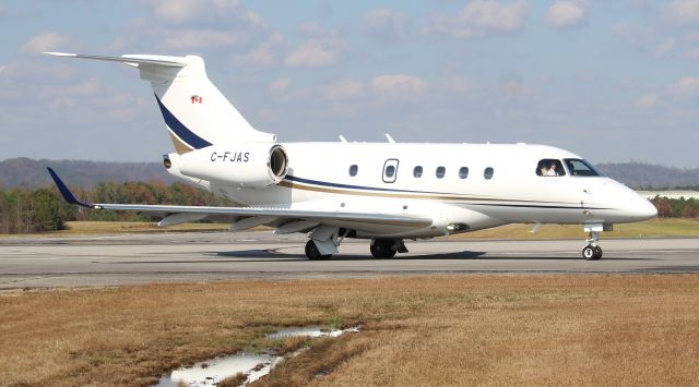 Embraer Legacy 450 (C-FJAS) - An AirSprint Embraer EMB-545 Legacy 450 taxiing to the ramp after arriving at Northeast Alabama Regional Airport, Gadsden, AL - November 3, 2022.