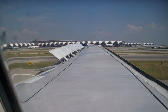 Airbus A300F4-600 (HS-TAX) - Touching down at BKK on Thai Airways A300B4-622R HS-TAX after flight TG#204 from Phuket (HKT) on Oct 30, 2012.