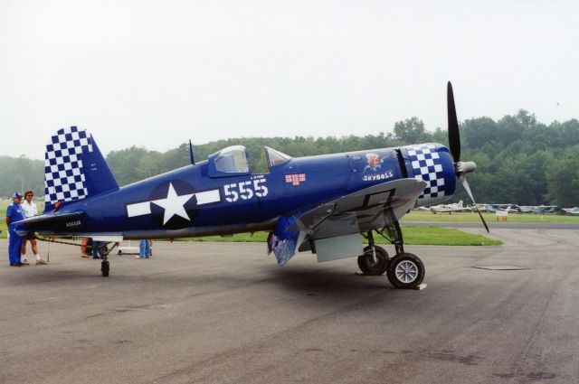 NX83JC — - SUSSEX AIRPORT-SUSSEX, NEW JERSEY, USA-AUGUST 1994: Seen on static display at the annual Sussex Airshow was this Goodyear FG-1D Corsair "Skyboss."