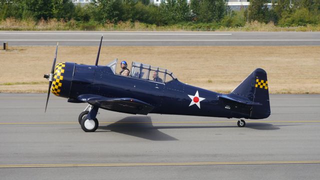 North American T-6 Texan (N512SE) - Historic Flight Foundations North American AT-6A taxis to Rwy 34L for a flight on 8.25.17. (Ser #JS 88-9421).