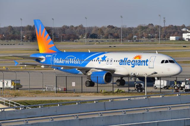 Airbus A320 (N218NV) - Make a Wish waiting for her next assignment on 11-09-19