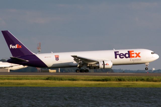 BOEING 767-300 (N277FE) - FED EX B763 with 100th B767 marking landing at Boston Logan on 7/30/21.