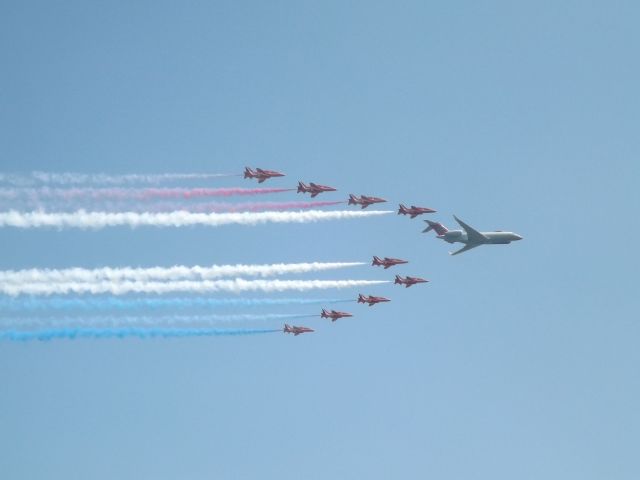 — — - red arrows and setinal at raf waddington airshow