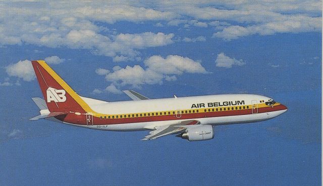BOEING 737-300 (OO-ILF) - scanned from postcardbr /air belgium