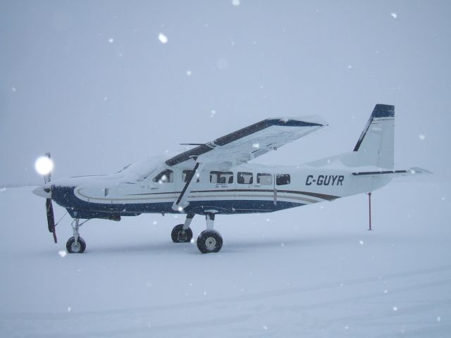 Cessna Caravan (C-GUYR) - Parked at Air Labrador Terminal Goose Airport Nl ( Light  Snow Falling ) Jan 2/09