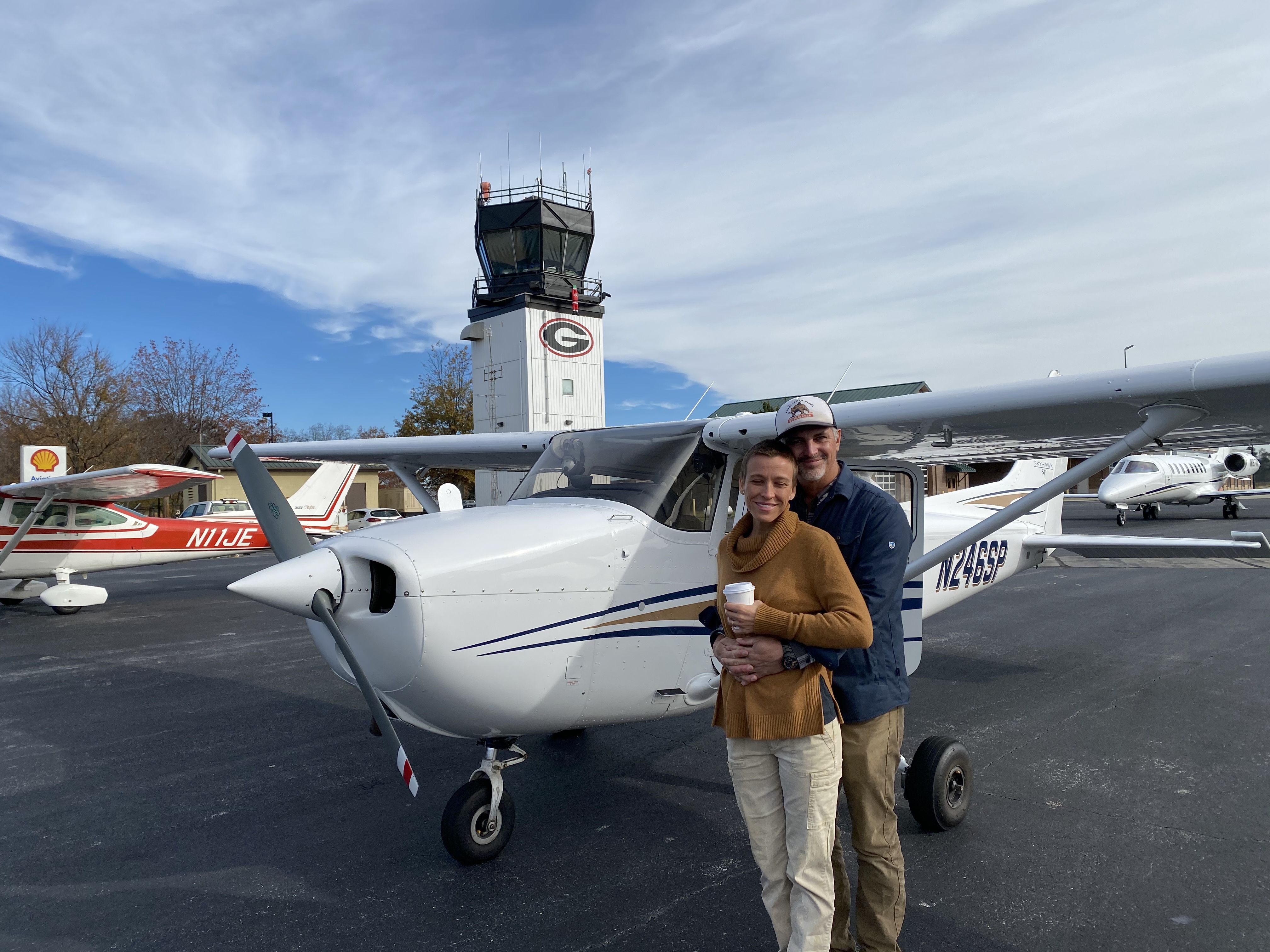 Cessna Skyhawk (N246SP) - Doug and Cole in Athens Georgia 