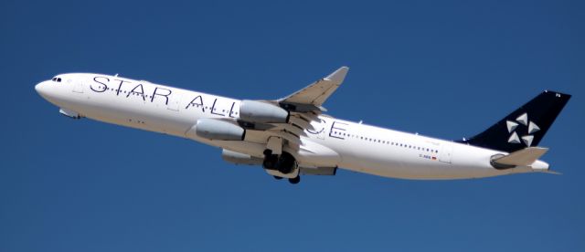 Airbus A340-300 (D-AIFA) - Departure CLH # 489, Off of 30L, to FRA  07-04-2016