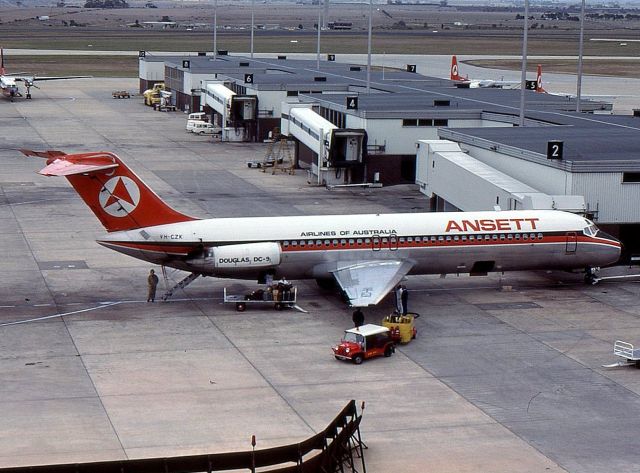 Douglas DC-9-10 (VH-CZK) - Dc9-31 VH-CZK of Ansett Airlines at Melbourne Airport in 1983.