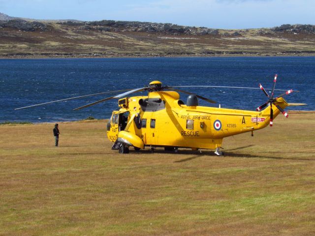 Sikorsky Sea King (XZ585) - In the Falklands, the Royal Air Force Sea King lands on the school football field, as it's the closest landing point to the hospital!