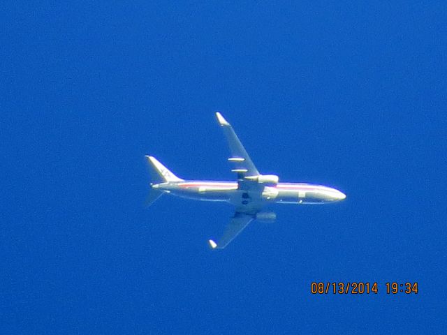 Boeing 737-800 (N850NN) - American Airlines flight 1611 from ORD to Tulsa over Baxter Springs KS (78KS) at 29k feet.