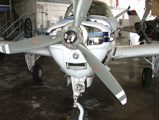 Beechcraft 35 Bonanza (N461A) - Three-blade prop with spinner removed.