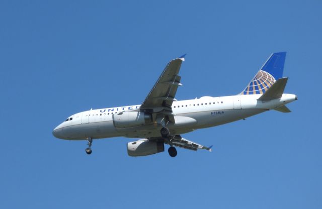 Airbus A321 (N834UA) - Shown here a moment from landing is an United Airline Airbus A321 in the Summer of 2016.