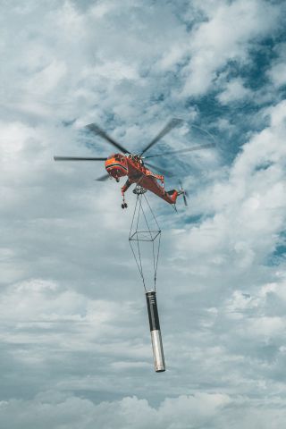 N159AC — - SkyCrane installing wildwood power poles