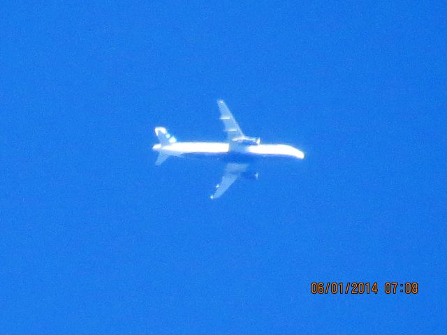 Airbus A320 (N649JB) - JET BLUE FLIGHT 405 FROM BOSTON TO LONG BEACH OVER BAXTER SPRINGS KANSAS AT 33975 FEET.