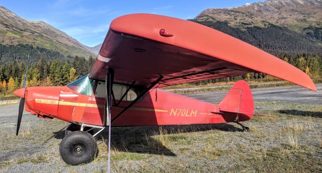 Piper PA-12 Super Cruiser (N70LM) - Girdwood Airport tie-down yard, Girdwood AK