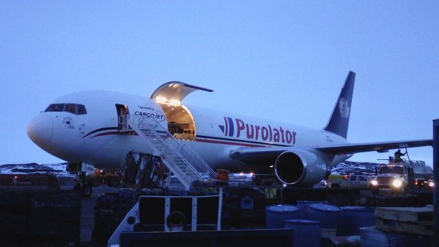 BOEING 767-300 (C-FGAJ) - CargoJet Cool night in Iqaluit, Nunavut Cloudy with 30 percent chance of flurries. Low minus 4