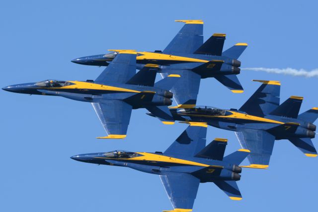 — — - Blue Angels over San Francisco bay 