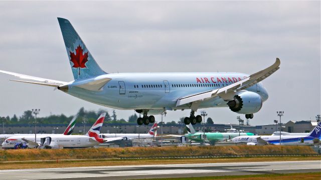 Boeing 787-8 (C-GHPU) - BOE612 on final to Rwy 16R to complete a flight test on 7/17/14. (LN:174 / cn 35259).