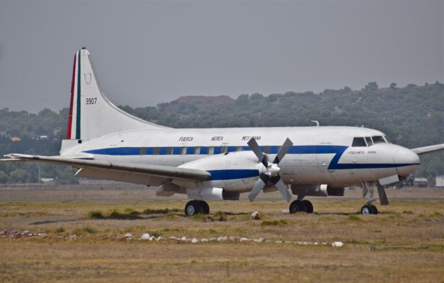 3907 — - Fuerza Aerea Mexicana, Convair CV-580_3907 from Museo Militar de Aviación (Aviation´s Military Museum), into Santa Lucia AB.