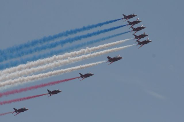 Boeing Goshawk (XX242) - Royal Air Force Red Arrows performing over Boston Harbor in August 2019