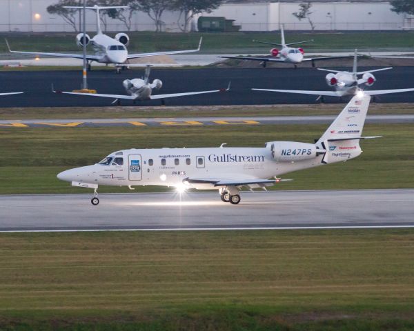 IAI Gulfstream G150 (N247PS) - The first arrival of the day for the static display at Showalter Flying Service during the 2012 NBAA Annual Meeting and Convention.