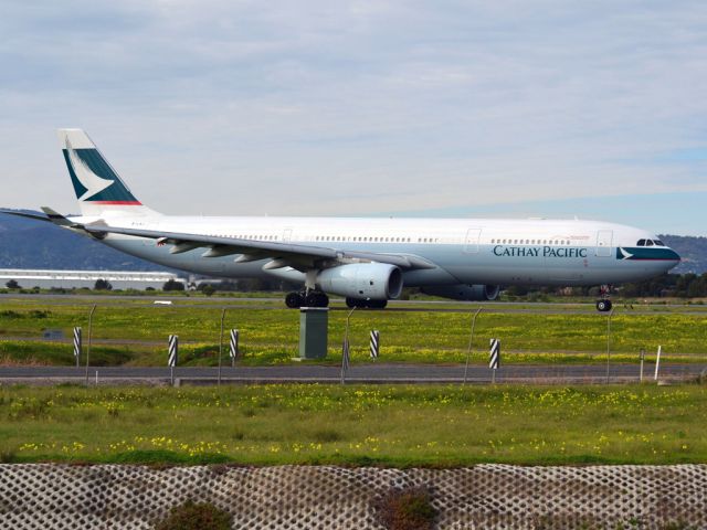 Airbus A330-300 (B-LAJ) - On taxi-way heading for take off on runway 05, for flight home to Hong Kong via Melbourne. Thursday 12th July 2012.