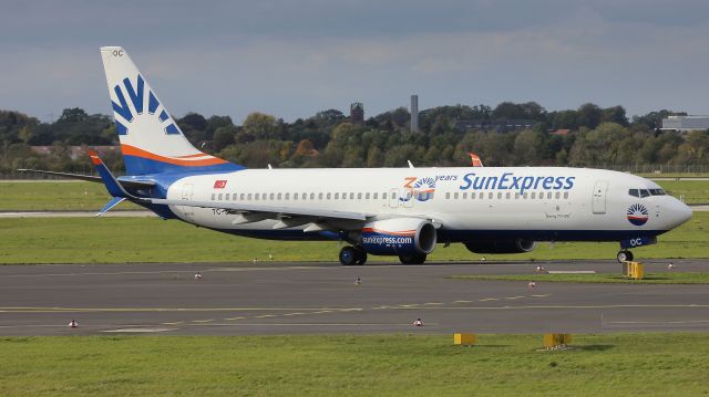 Boeing 737-800 (TC-SOC) - First Boeing 738 with 30th years anniversary of SunExpress Turkey. TC-SOC Dusseldorf 12-10-2019.