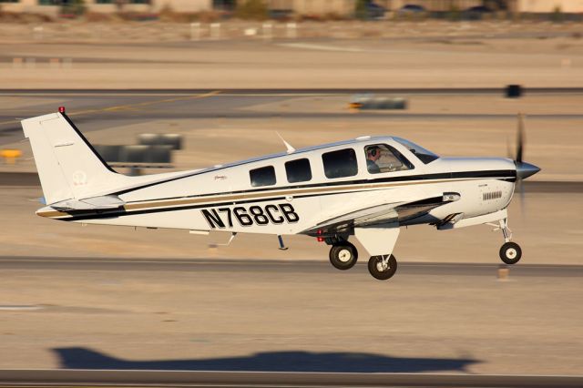 Beechcraft Bonanza (36) (N768CB) - Timebuilders LLC Beechcraft A36 Bonanza N768CB departing RWY 12R enroute to Hesperia (L26).