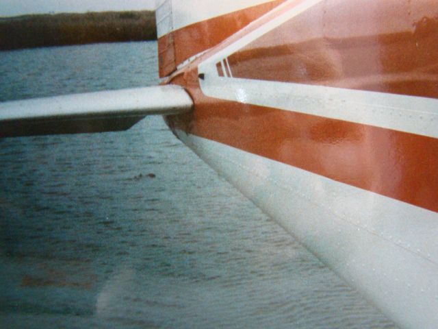 Cessna Skywagon 180 (N2705K) - This picture is taken from a 180 straight float tied up to an inland oil facility some where in south Louisiana. the picture is of a sting ray swimming on top the water if you can see it.