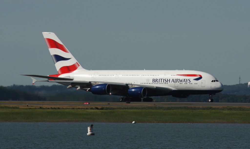 Airbus A380-800 (G-XLEB) - Medical diversion while operating LAX-LHR - first time the BA A380 has visited Boston Logan!