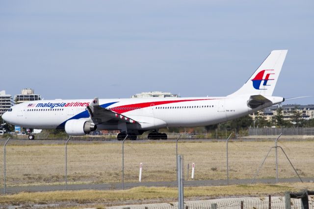 Airbus A330-300 (9M-MTB) - Turning on to runway 05, for take off, for flight home to Kuala Lumpur, Malaysia. Friday 19th April 2013.