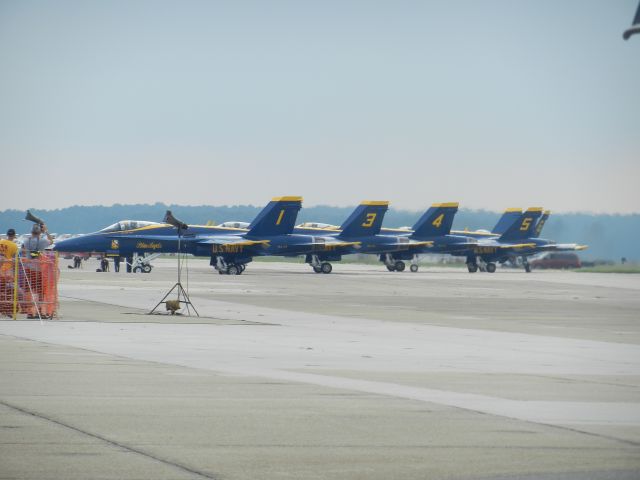 McDonnell Douglas FA-18 Hornet — - The Blue Angels F-18s Parking On The Ramp