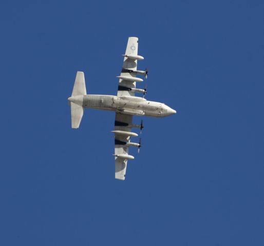 Lockheed C-130 Hercules — - Marine C-130 cranking and banking over Gowen Field
