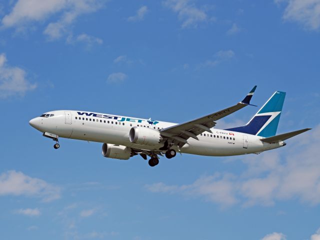Boeing 737 MAX 8 (C-FRYV) - Out for a spot and to experiment with the camera.