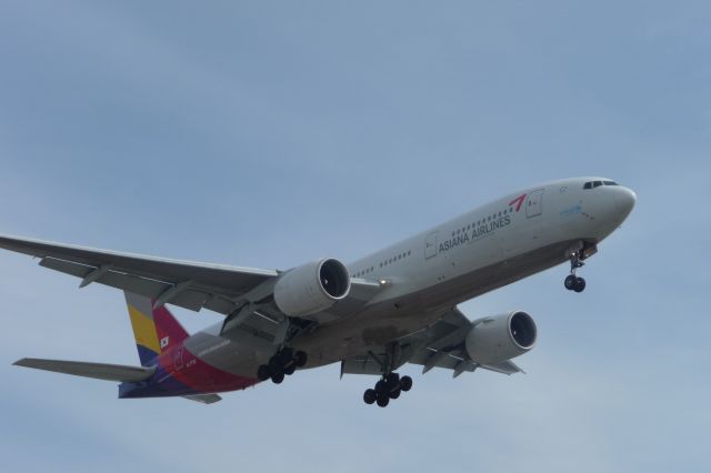 Boeing 777-200 (HL7732) - Asiana touching down on RWY 24R