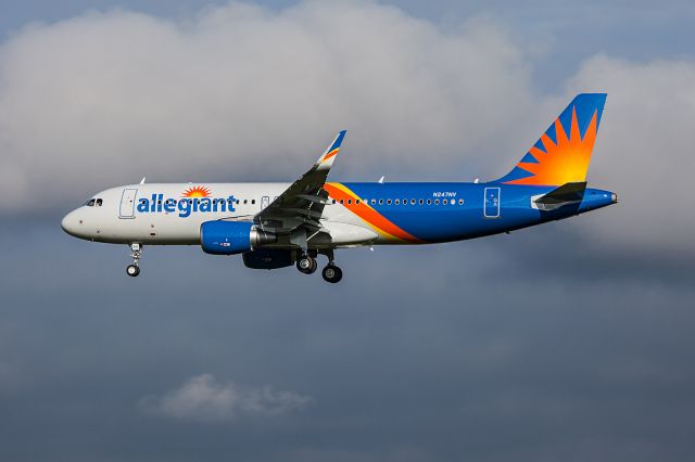 Airbus A320 (N247NV) - Only delivered 8 days ago. First new aircraft for Allegiant Air.