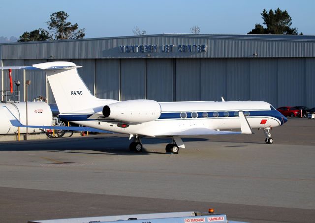 Gulfstream Aerospace Gulfstream V (N474D) - KMRY - 2001 Gulfstream Aerospace G-IV C/N 1445 at the Monterey Jet Center April 30, 2015.