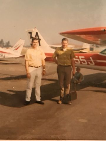 Cessna Commuter (N8355J) - The Black #34 on tail was used to identify the Aircraft during a John F Long Memorial endurance race in the southern California area in the late 1960’s. Picture at Bracket Field by owner's wife. 