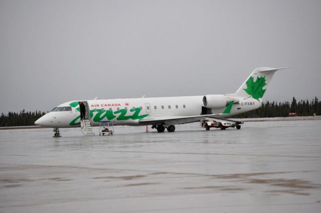 Canadair Regional Jet CRJ-100 (C-FXMY) - 11April2010 readying for pax at CYYR